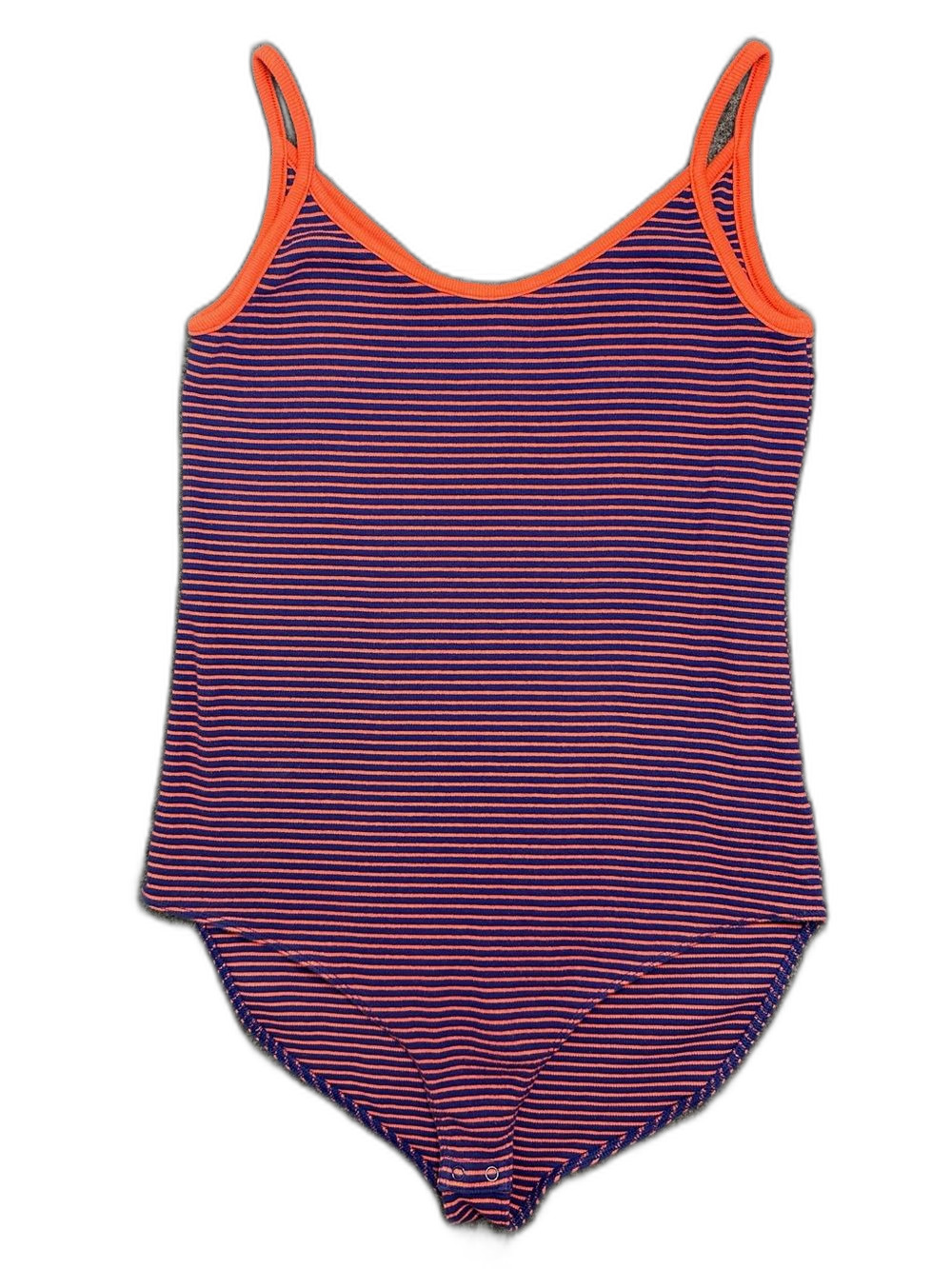 GAP Striped Spaghetti Strap Bodysuit Cotton XL TALL Blue & Orange